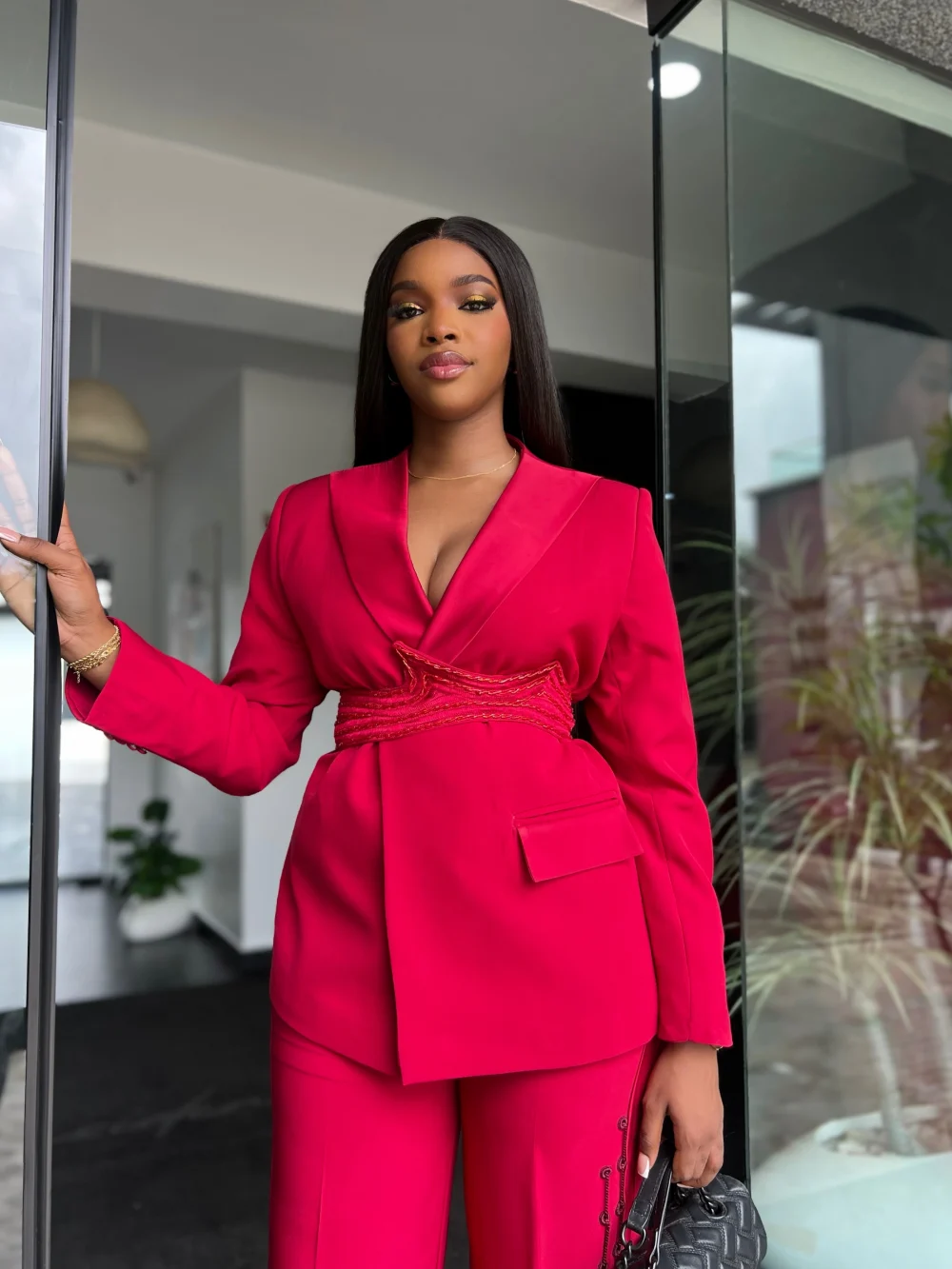 GISELLE TUXEDO SUIT IN RED - Image 7