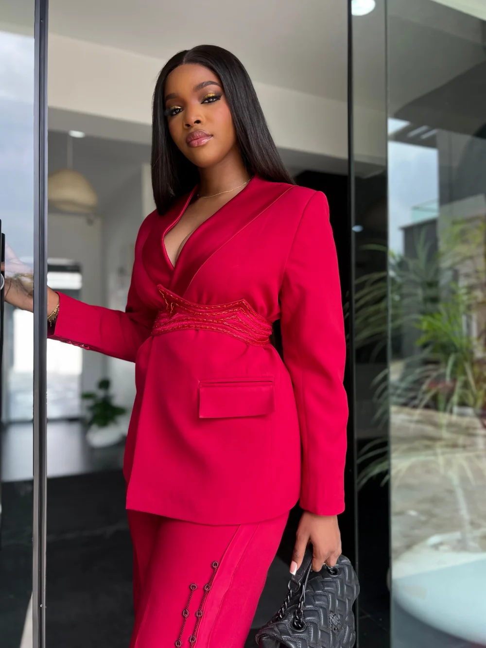 GISELLE TUXEDO SUIT IN RED - Image 5